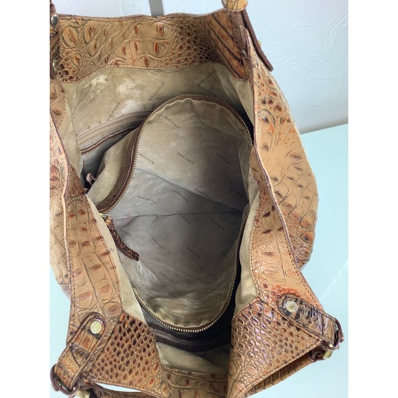 Brahmin Toasted Almond Anne Large Croc Tote Handmade purse bag - Picture 7 of 12